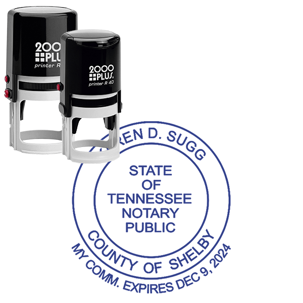 Tennessee Notary Round with Date Below Circle