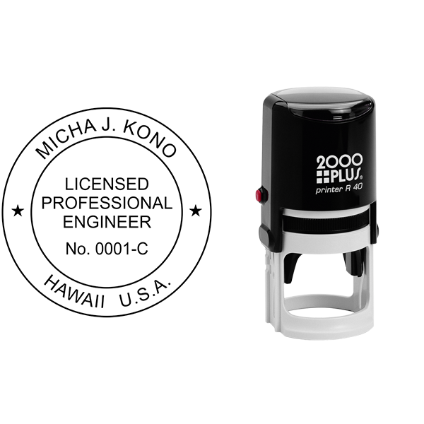 State of Hawaii Engineer Seal - alternate view