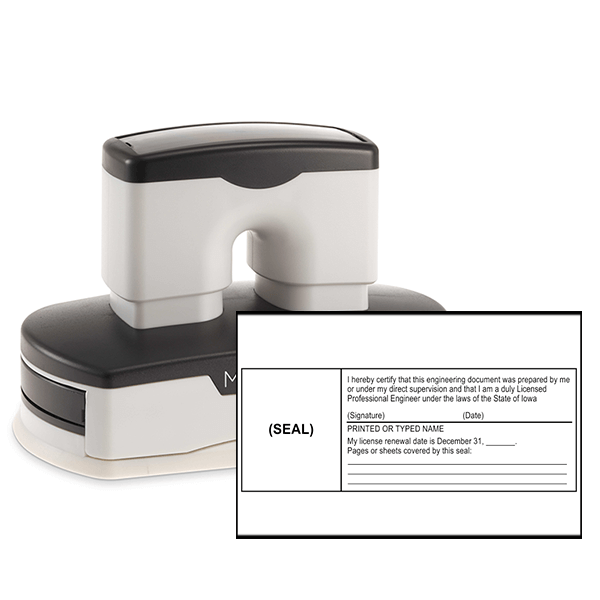 State of Iowa Engineer Document Stamp Seal - alternate view