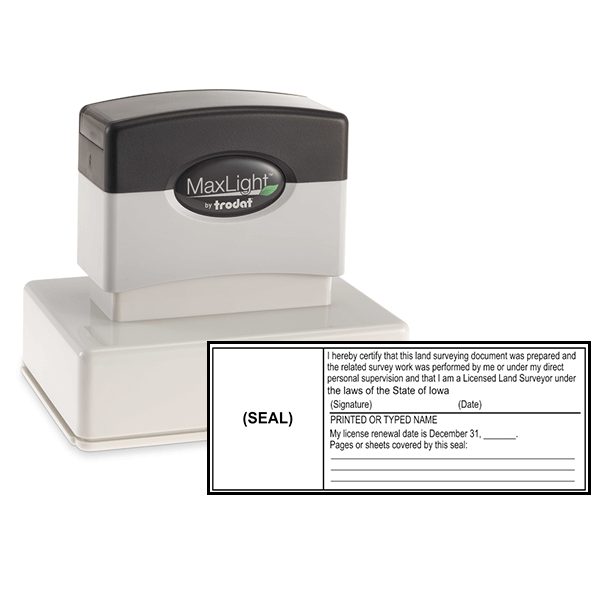 State of Iowa Land Surveyor Document Stamp