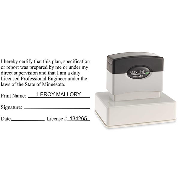 State of Minnesota Engineer Certification Seal - alternate view