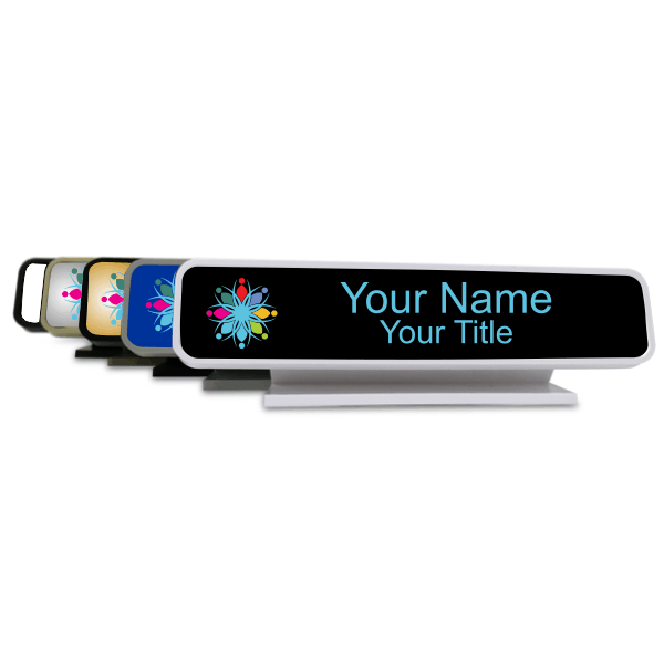 Rounded 2" x 9" Full Color Desk Sign - alternate view