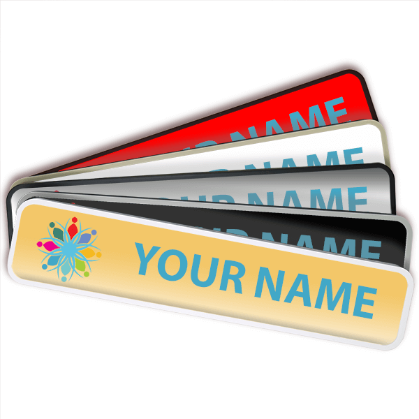 Rounded 2" x 9" Full Color Wall Sign with Holder - alternate view