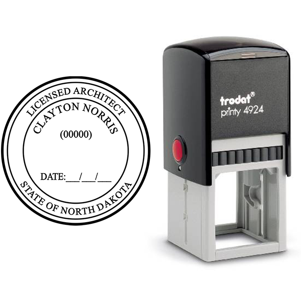 State of North Dakota Architect Seal - alternate view