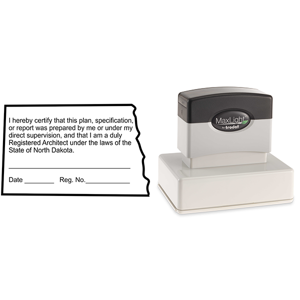 State of North Dakota Architect Certification Seal - alternate view