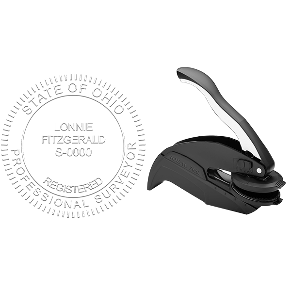 State of Ohio Land Surveyor Embosser Seal - alternate view