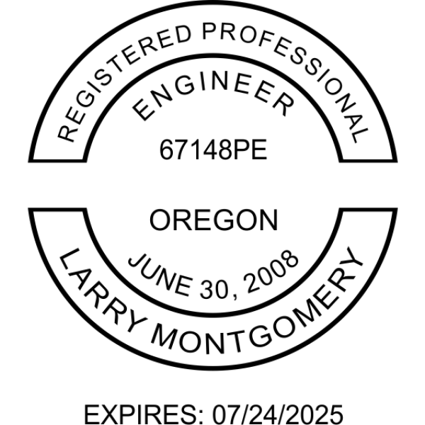 State of Oregon Engineer Seal - alternate view