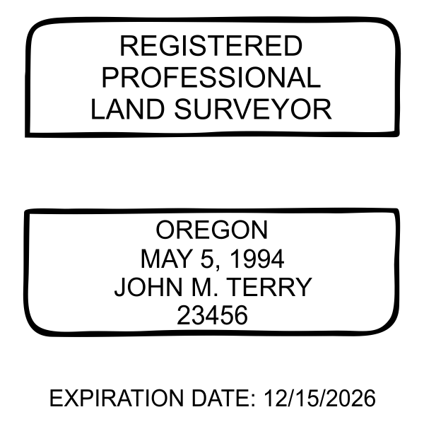 State of Oregon Land Surveyor Seal - alternate view