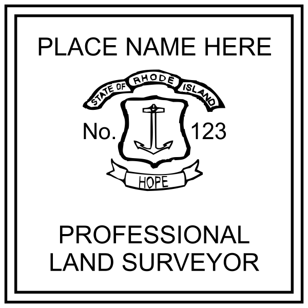 State of Rhode Island Land Surveyor Seal Stamp - alternate view