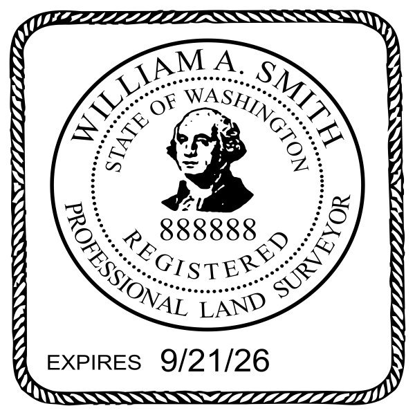 State of Washington Land Surveyor Seal - alternate view