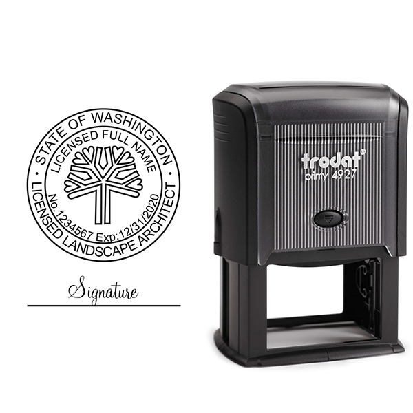 State of Washington Landscape Architect Seal Stamp - alternate view