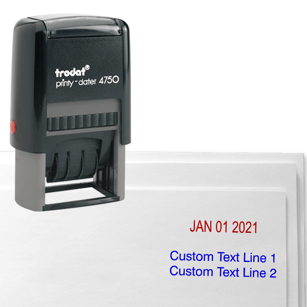 Custom Text Self-Inking Date Stamp - alternate view