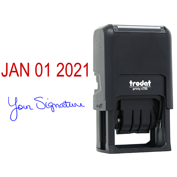 Self-Inking Date and Signature Stamp - alternate view