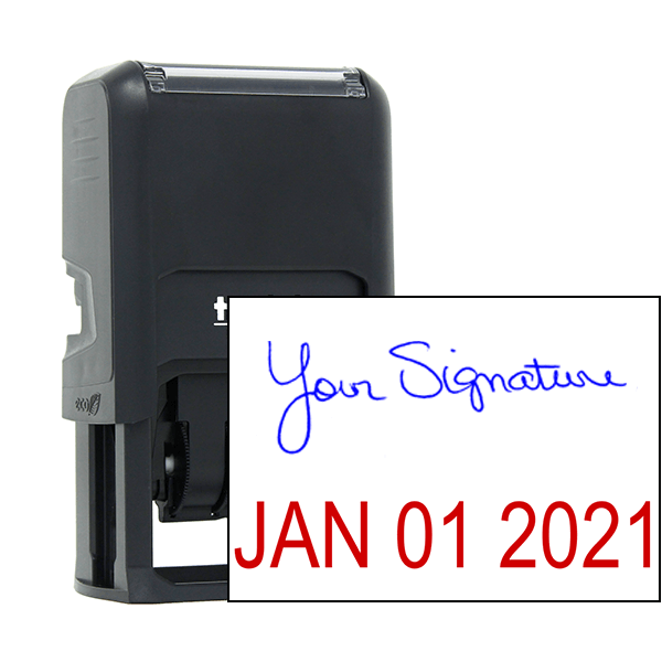 Custom Date And Signature Self-Inking Rubber Stamp - alternate view