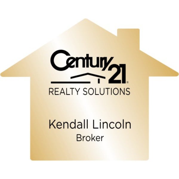 House Shaped Name Tag - Gold & Black