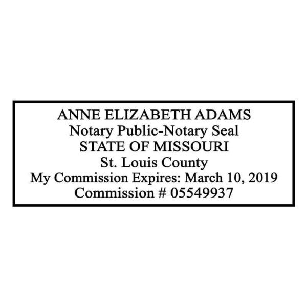 Missouri Notary Rectangle Seal - alternate view
