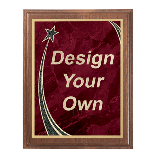 Walnut 8" x 10" Plaque with Step Edge & Rising Star Plate