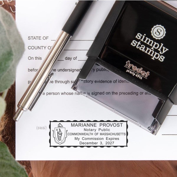 Massachusetts Notary Rectangle Seal - alternate view