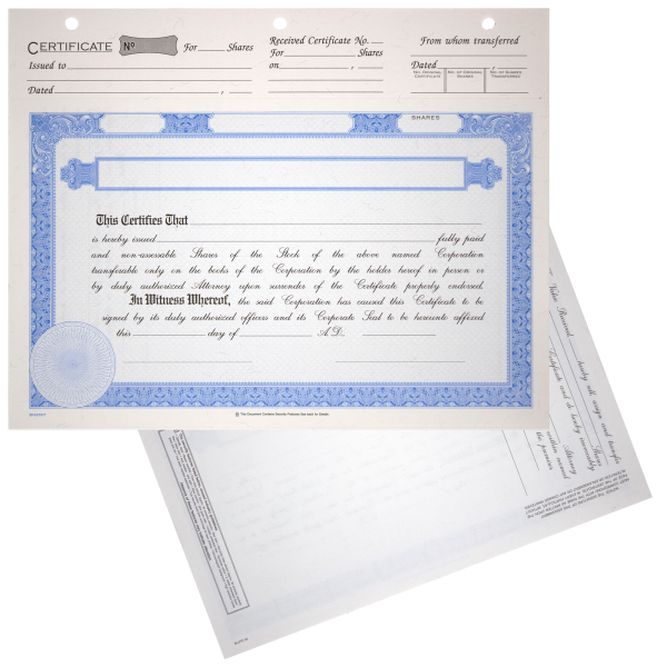 BLUTO 02 Blank Corporate Stock Certificates | Quantity of 20 or More