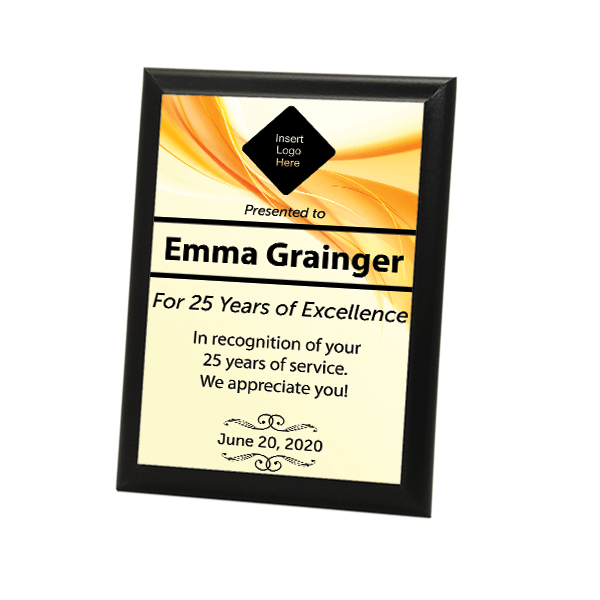 Career Recognition Full Color 5" X 7" Photo Plaque with Black Edge