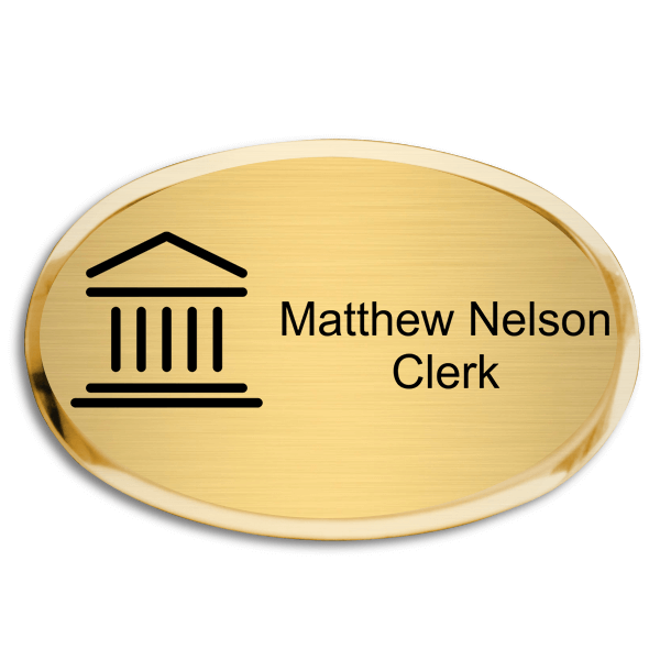 Courthouse Law Office Oval Premier Name Tag