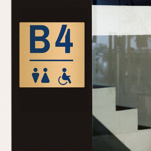 Square Full Color 8" x 8" Brass Signs - alternate view