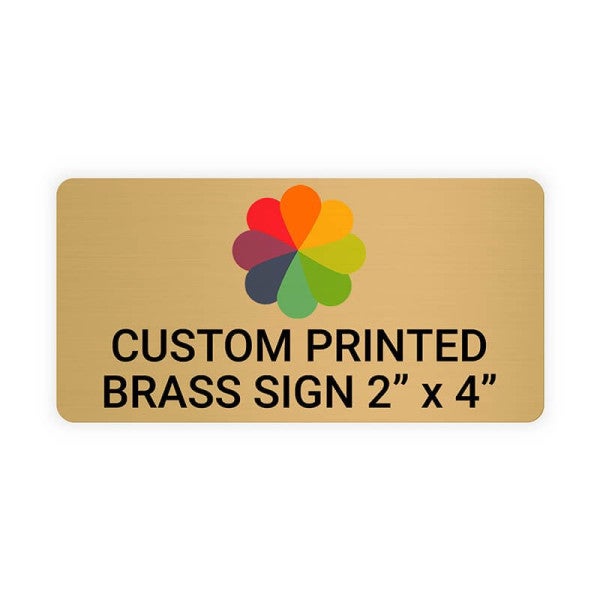 Horizontal Full Color Brass Signs 2" x 4"