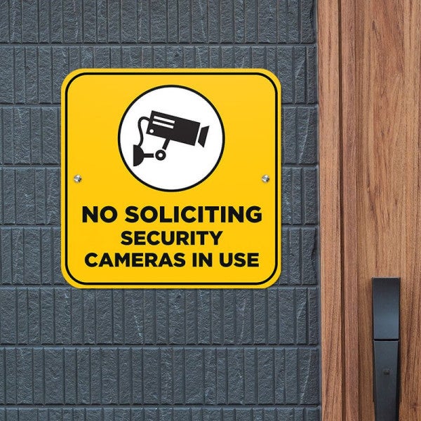 Video Surveillance Sign | No Soliciting Signs - alternate view