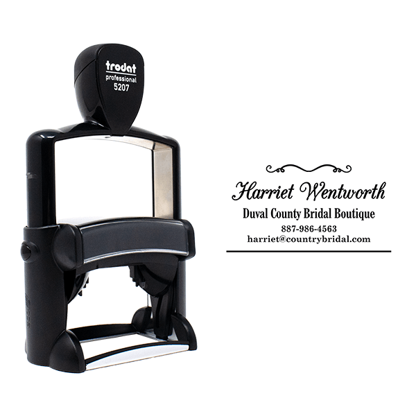 Custom Script Serif 4 Line Professional Stamp - alternate view