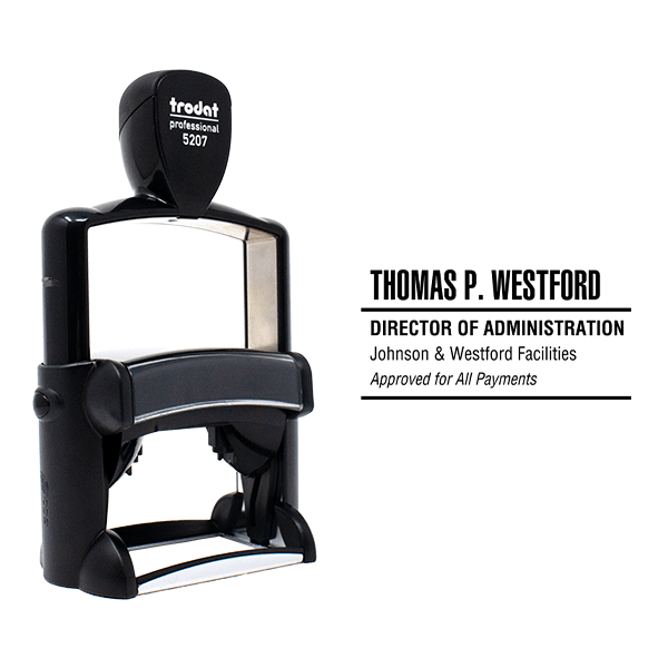 Custom Condensed Name 4 Line Professional Stamp - alternate view