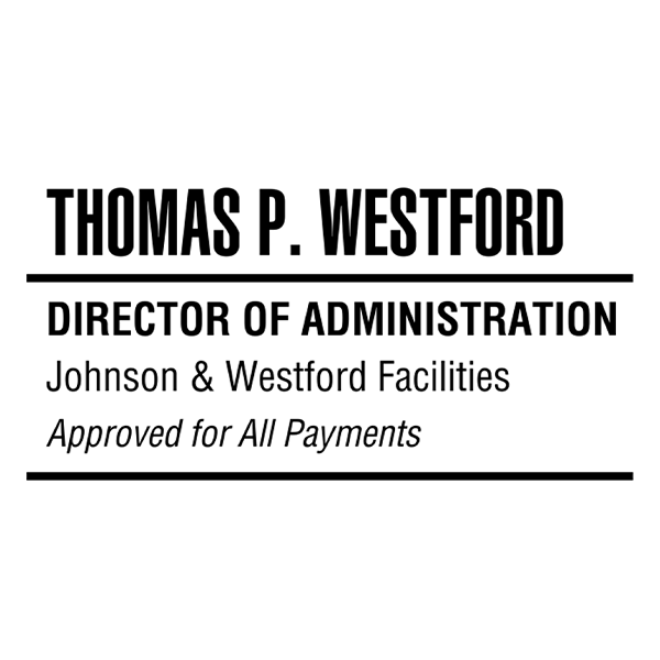 Custom Condensed Name 4 Line Professional Stamp