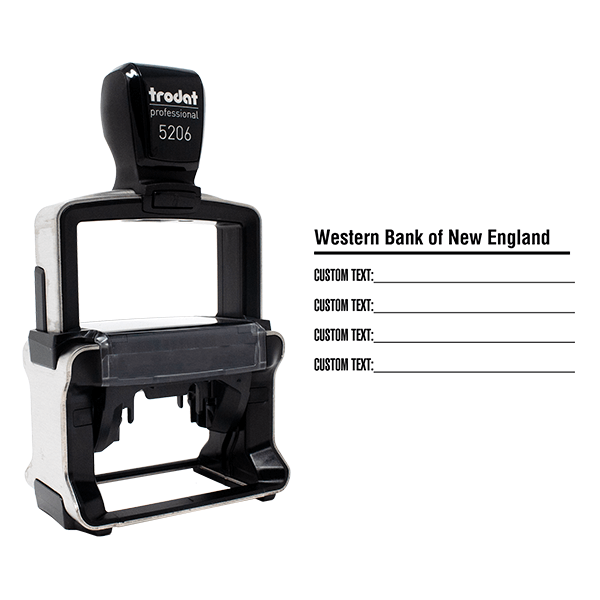 Custom Business Name 4 Line Form Stamp - alternate view