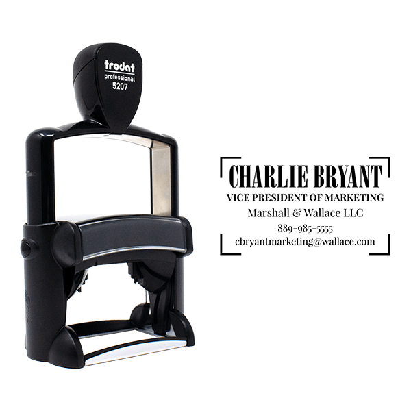 Custom Elegant Serif 5 Line Professional Stamp - alternate view