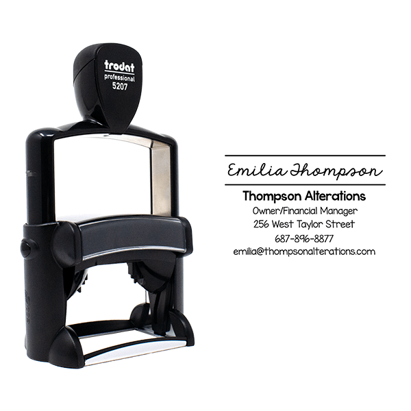 Custom Script 6 Line Professional Stamp - alternate view