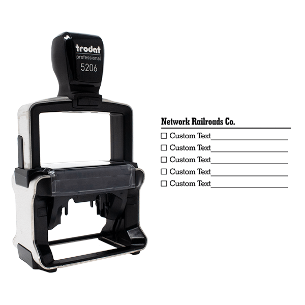 Custom Business Name With Boxes 5 Line Form Stamp - alternate view