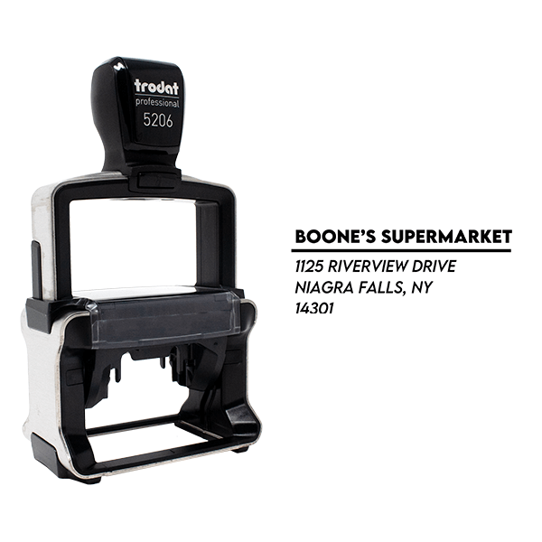 Block Lettering 3 Line Address Stamp - alternate view