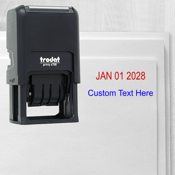 Self-Inking Custom Text Dater Stamp - alternate view