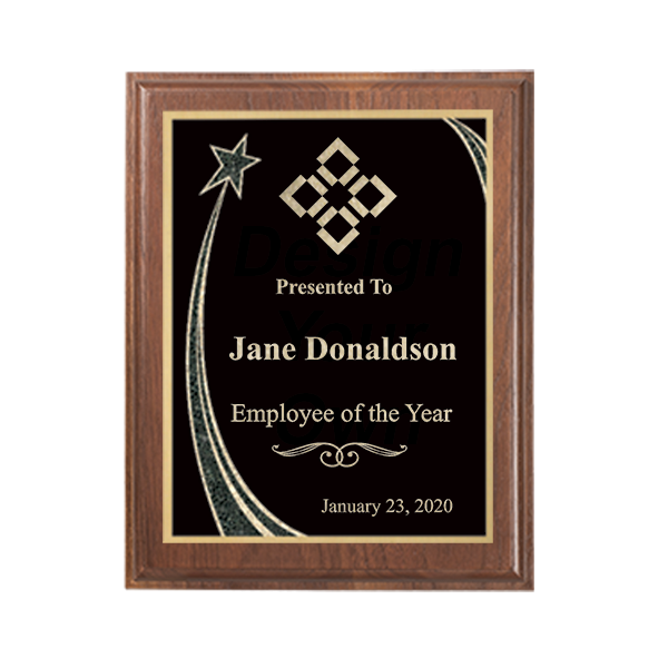 Employee of the Year Rising Star Walnut Plaque
