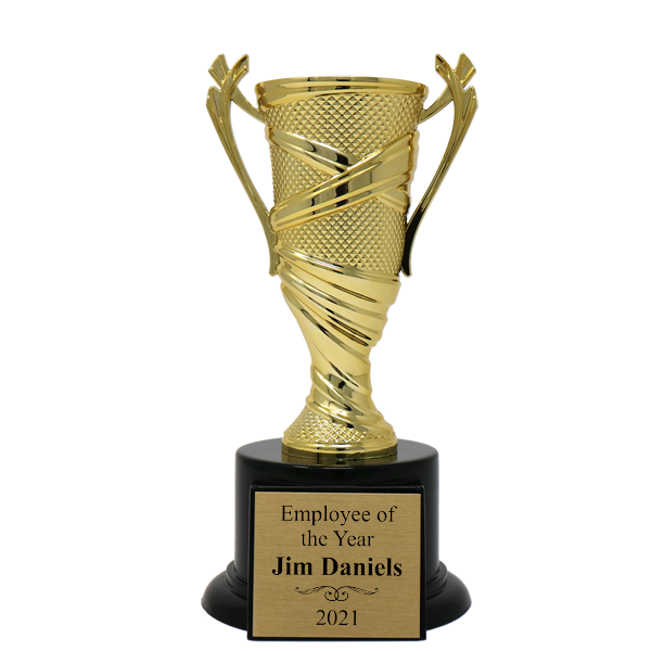 Employee of the Year Textured Cup Award Trophy