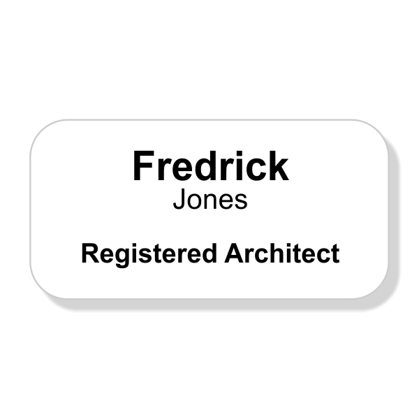 Engraved Registered Architect Name Tag