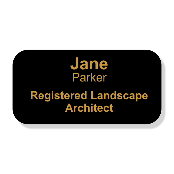 Engraved Registered Landscape Architect Name Tag