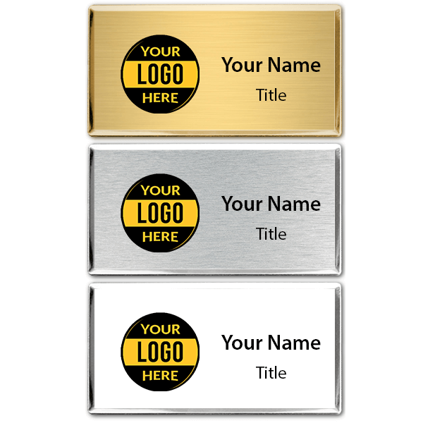 Medium Rectangle Full Color Beveled Badges