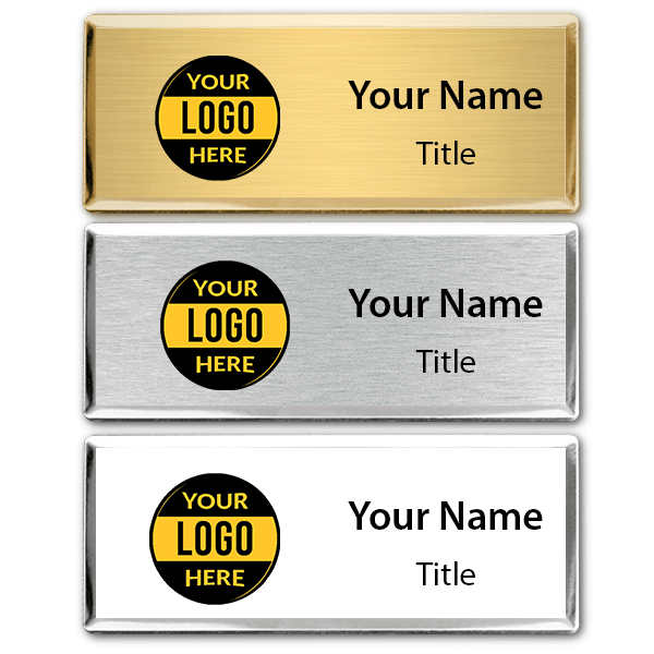 Full Color Executive Beveled Badges - Small Rectangle