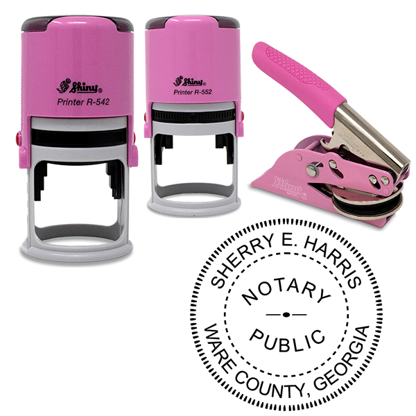 Georgia Notary Pink - Round Design