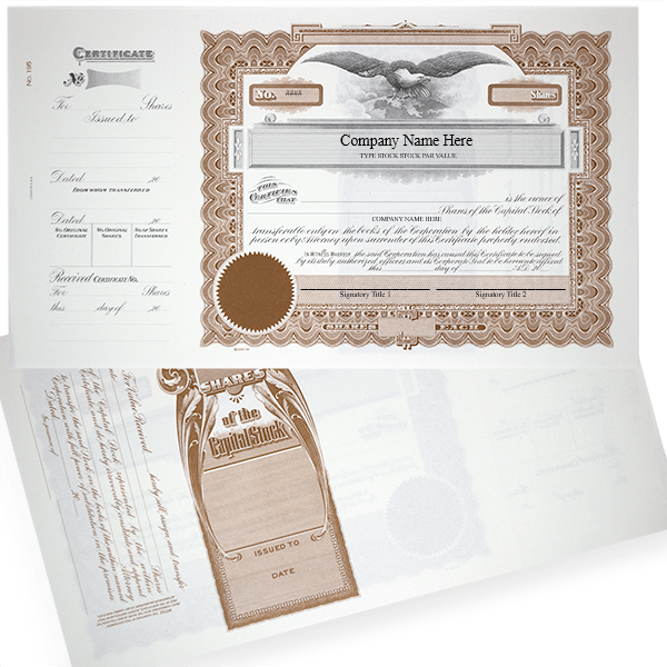 GOES 195 Corporate Stock Certificates | Quantity of 20 or More