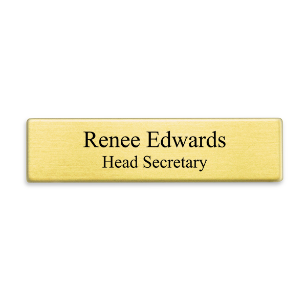 Gold Military Style Name Tag - Two Line