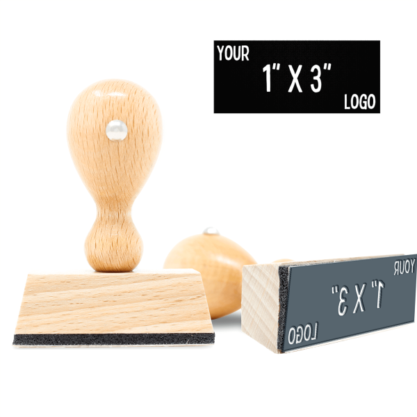 Medium Custom European Hand Stamp for Rectangle Logos