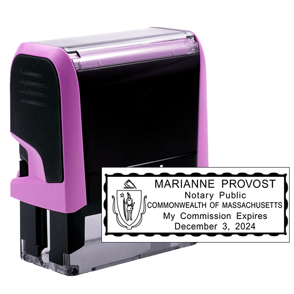 Notary Rectangle Pink Stamp - Self-Inking
