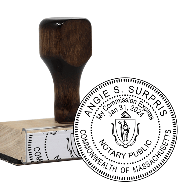 Notary Round Stamp | Wood Handle