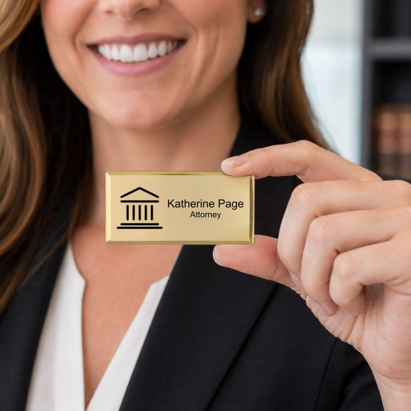 Courthouse Law Office Premier Name Tag - alternate view